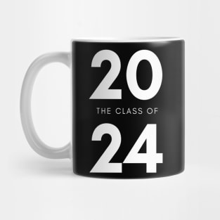 Class Of 2024. Simple Typography 2024 Design for Class Of/ Senior/ Graduation. White Mug